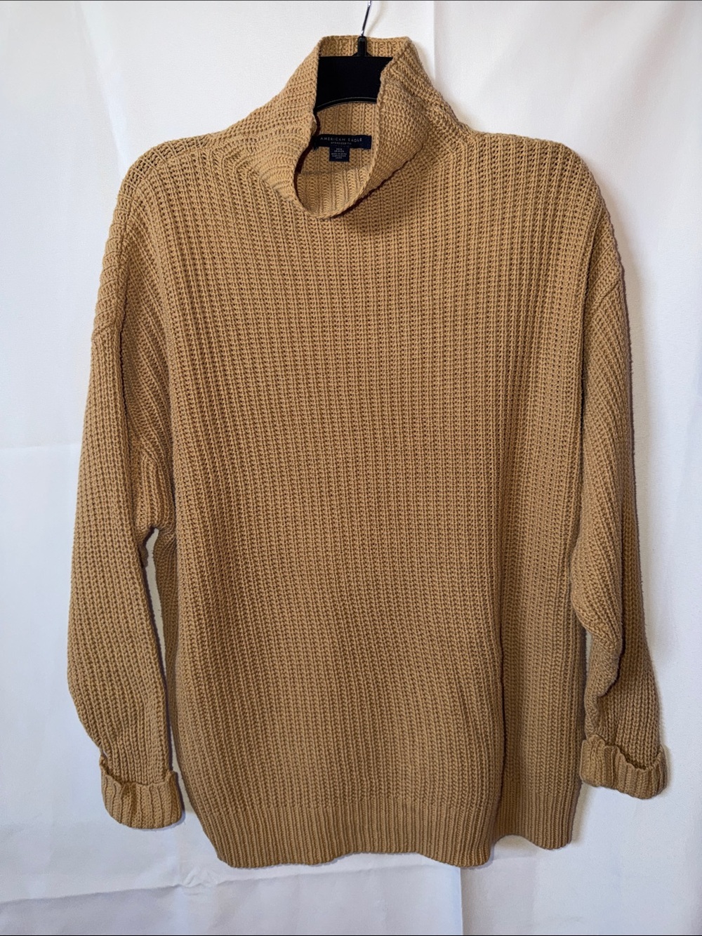 Camel Knit Turtleneck Sweater